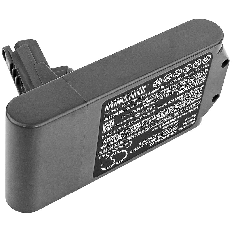 Dyson V10 replacement battery 25.2V 2500mAh Li-ion