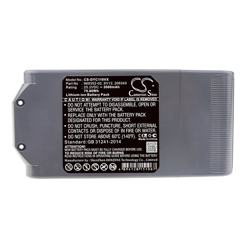 Dyson V10 replacement battery 25.2V 3000mAh Li-ion
