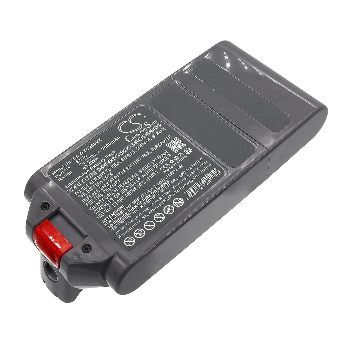 Dyson V12 replacement battery 25.2V 2500mAh Li-ion
